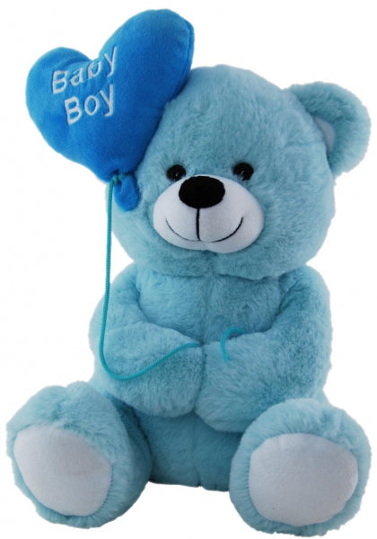 Bear with Balloon - Baby Boy 25cm