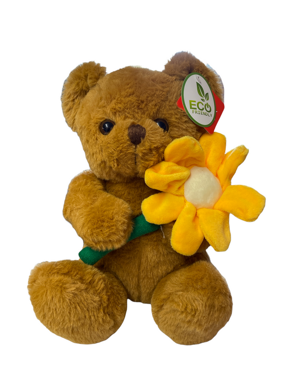 Bear with Yellow Flower - 25cm