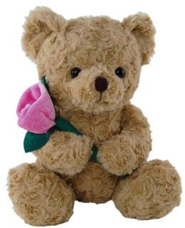 Bear with Pink Rose - 25cm