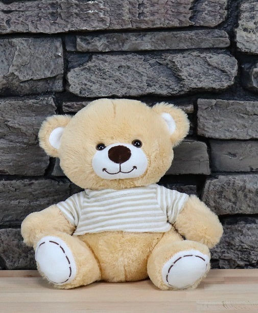Light Brown Bear with striped T-shirt
